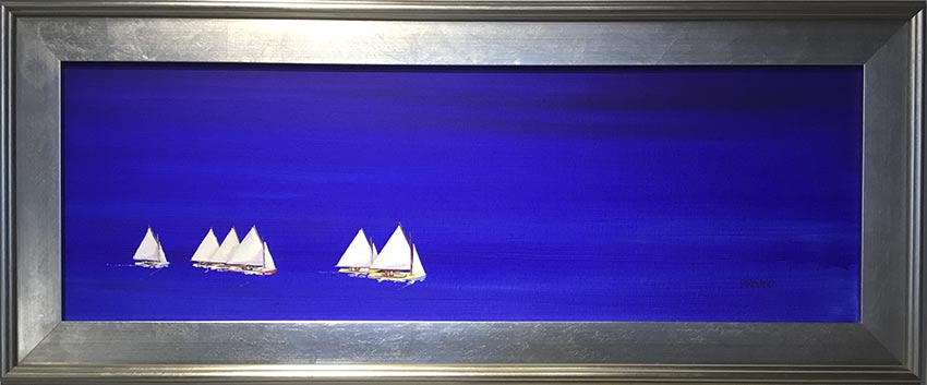 12x36 Forrest Blue painting